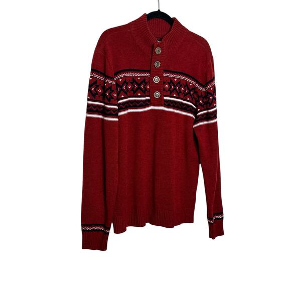 Buffalo men jeans red winter sweater size XL - Picture 9 of 11